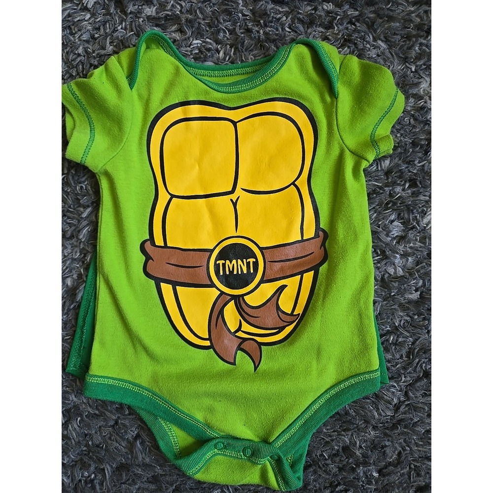 NICKELODEON TEENAGE MUTANT NINJA TURTLE INFANT 0-6 MONTHS ONE PIECE WITH CAPE...